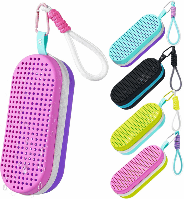 Swim Goggle Case for Swimming Goggles, Silicone Protective Cases with Drain Hole for Goggles