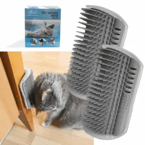 2 Pack Softer Self Groomer with Catnip Wall Corner Massage Comb Scratcher Grooming Brush Tool for Long & Short Fur Kitten Cats Dogs