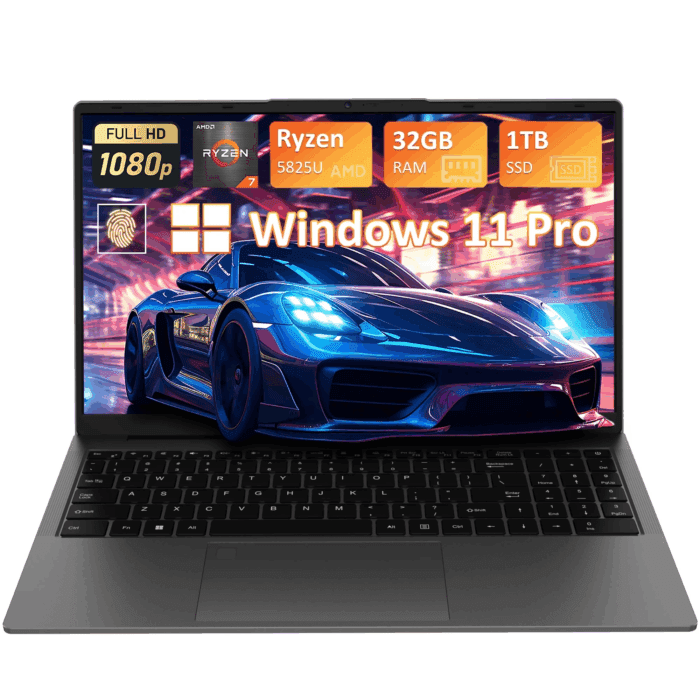 15.6" Laptop Computer W/Amd Ryzen 7 5825U up to 4.5Ghz, 16GB DDR4 RAM 512GB Nvme SSD, Dual Channel SODIMM×2, Windows 11 Pro Gaming Laptop, Backlit Keyboard, Fingerprint Unlock, Webcam Switch, - Image 9
