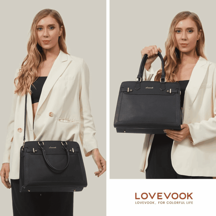 Purses and Handbags for Women, Tote Shoulder Bag Satchel Black Purse and PU Leather Top Handle for Ladies - Image 2