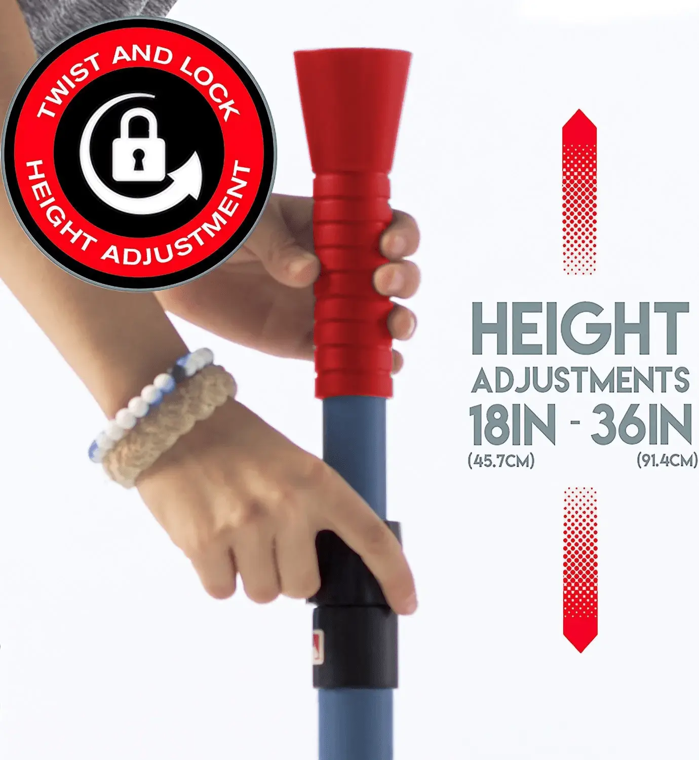 Grow-With-Me Baseball Tee + Stand Set for Youth + Toddlers - 18" to 36" Adjustments - Image 5