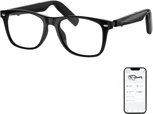 AI Glasses, AI Assistant, AI Translator Powered by Chatgpt, Anti-Blue Light Bluetooth Smart Glasses for Men & Women, 11H Life, Voice Control, Audio Smart Eyewear for Gaming Travel Meeting Memos