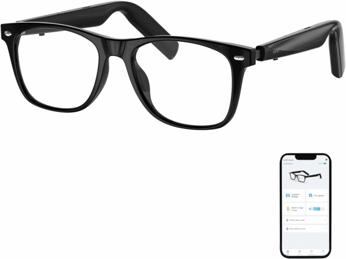 AI Glasses, AI Assistant, AI Translator Powered by Chatgpt, Anti-Blue Light Bluetooth Smart Glasses for Men & Women, 11H Life, Voice Control, Audio Smart Eyewear for Gaming Travel Meeting Memos