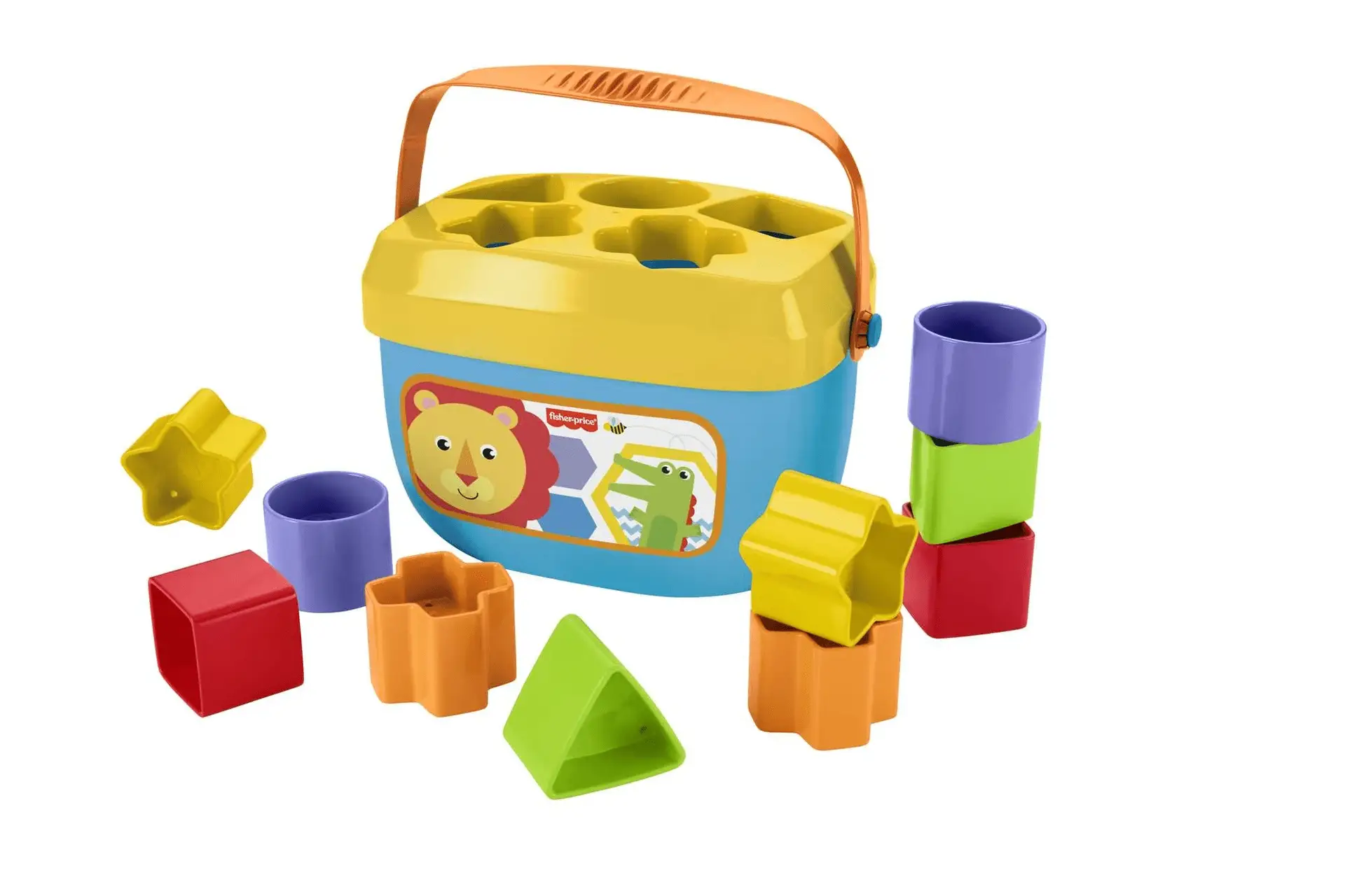 Baby’S First Blocks Shape Sorting Toy with Storage Bucket, 12 Pieces