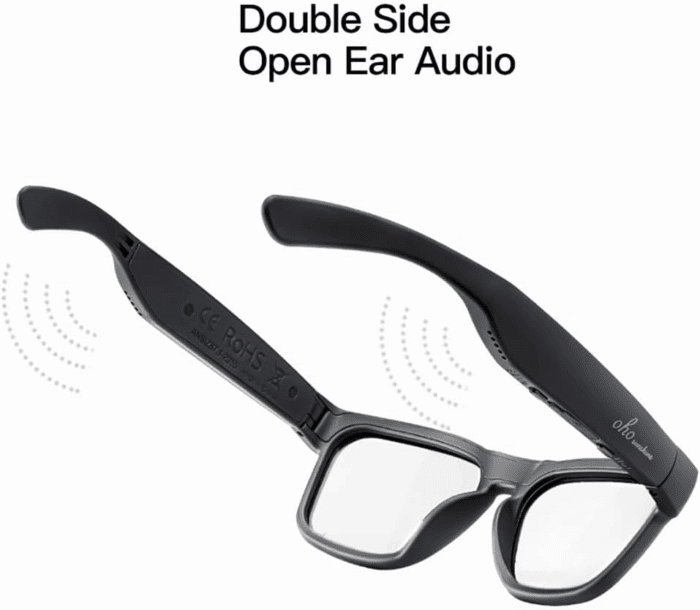 Oho Smart Glasses,Safety Glasses with Bluetooth Speaker,Indoor/Outdoor UV Protection and Voice Control,Unisex(Blue Light Lens) - Image 2