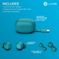 Go Pop Active Noise Cancelling True Wireless Earbuds, Charging Case, Teal - Image 5