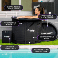Cold Plunge Tub - Ice Bath Tub for Cold Water - Pro Grade Cold Plunge Ice Pod with Water Chiller Compatibility - the Ice Pod Cold Plunge Tub for Contrast Therapy (Black/White, Ice Pod + 4 Ice Bricks) - Image 3