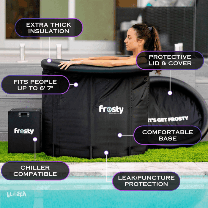 Cold Plunge Tub - Ice Bath Tub for Cold Water - Pro Grade Cold Plunge Ice Pod with Water Chiller Compatibility - the Ice Pod Cold Plunge Tub for Contrast Therapy (Black/White, Ice Pod + 4 Ice Bricks) - Image 3