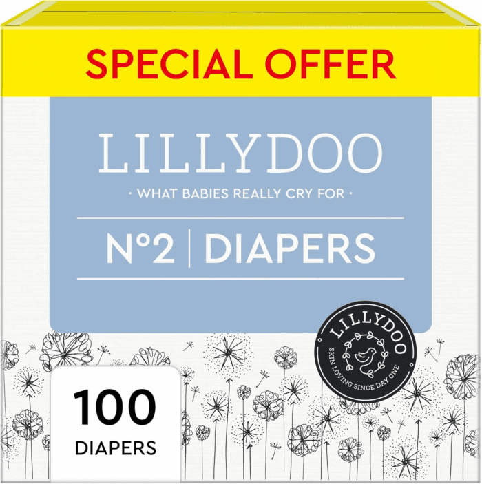 Diapers - Size 2 (9-18 Lbs), Half-Monthly Supply (100 Count), Skin-Friendly, Ultrasoft, Chlorine-Free & Absorbent Baby Diapers