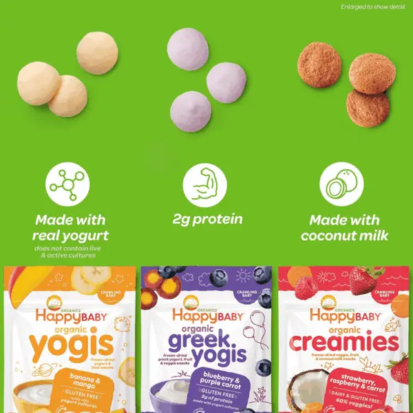 Organics Greek Yogis Freeze Dried Yogurt & Fruit Snacks, Blueberry & Purple Carrot, Packaging May Vary, 1 Oz - Image 7