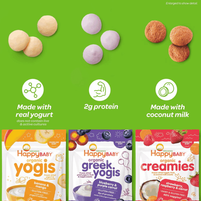 Organics Greek Yogis Freeze Dried Yogurt & Fruit Snacks, Blueberry & Purple Carrot, Packaging May Vary, 1 Oz - Image 7