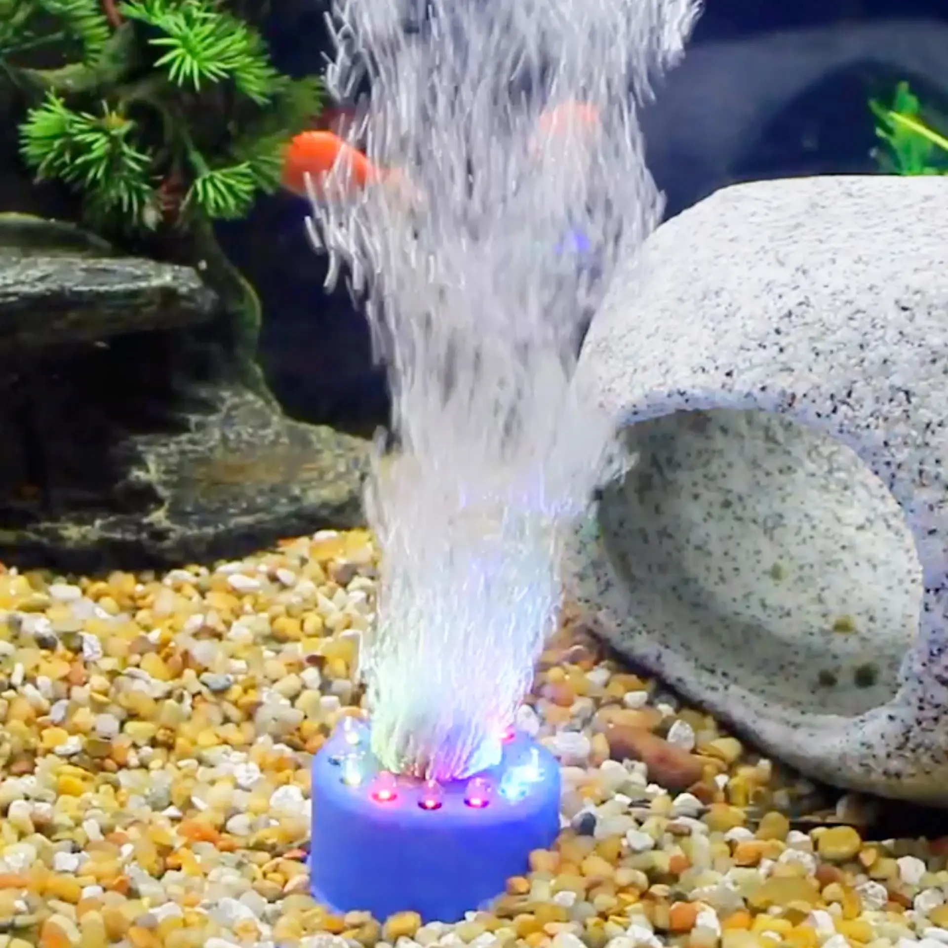 Cascade Multicolor Rainbow LED Air Stone for Aquariums, 2.5” Diameter - Image 8