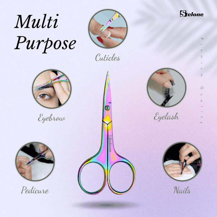 Professional Grooming Scissors Eyebrow Scissors Small Curved Stainless Steel Manicure & Beauty Scissor for Women - Image 3