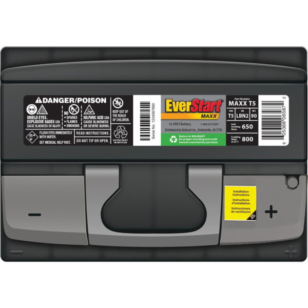 Maxx Lead Acid Automotive Battery, Group Size T5 12 Volt, 650 CCA 95 RC - Image 6