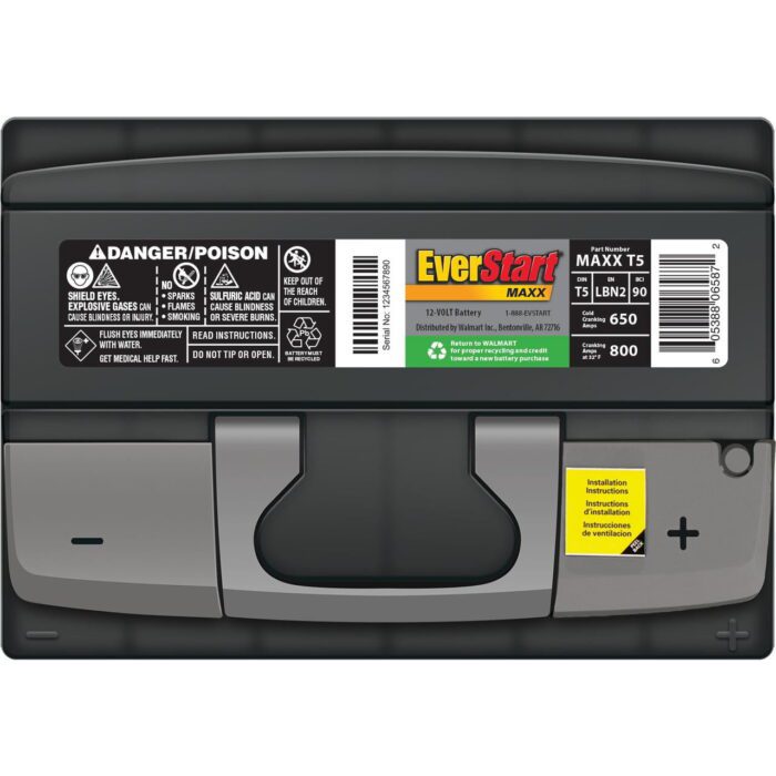 Maxx Lead Acid Automotive Battery, Group Size T5 12 Volt, 650 CCA 95 RC - Image 6
