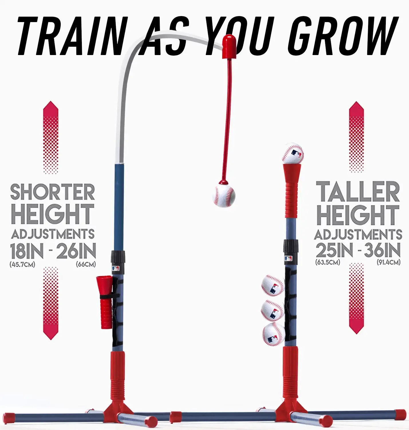 Grow-With-Me Baseball Tee + Stand Set for Youth + Toddlers - 18" to 36" Adjustments - Image 3