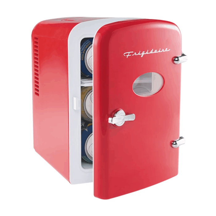 Mini Personal Fridge, Red, 7.09''X9.84''X10.5''