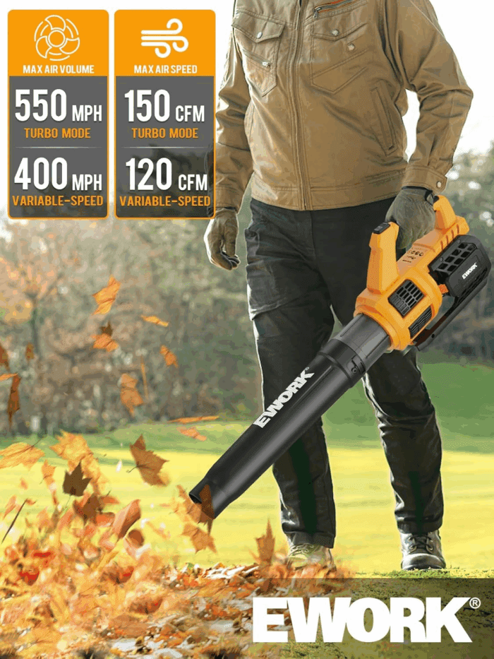 Cordless Leaf Blower and Hedge Trimmer Combo with 2 X 3.0Ah Batteries, Fast Charger, Electric Leaf Blowers for Lawn Care, 2-In-1 Electric Shrub/Bush Trimmer & Grass Shears - Image 3