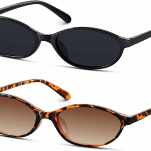 Retro Oval Sunglasses for Women 90S Design Small Cat Eye Sun Glasses UV Protection Y2K Trendy Narrow Shades