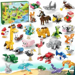 30 Pack Animals Building Blocks Toys, Mini Party Favors Building Set for Kids Bricks Toys for Boys Girls Holiday Goodie Bags Stocking Stuffers Classroom Prizes Birthday Gifts