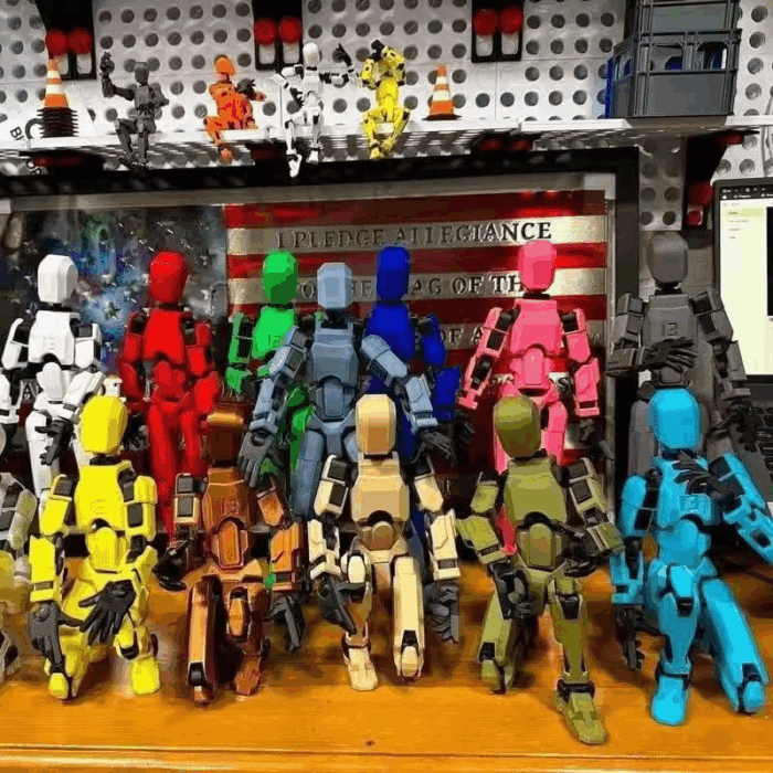 5PCS Assembly Completed T13 Action Figure 3D Printed Multi-Jointed Movable,Lucky 13 Action Figures,Multi-Articular Action Figures,Desktop Decorations,Creative Gifts (5 Colors) - Image 2