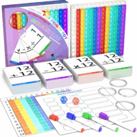 Math Games for Kids - Flash Cards for Kids - Pop It Practice with Addition, Subtraction, Multiplication & Division - Ideal for Math Learning and Skill Building.