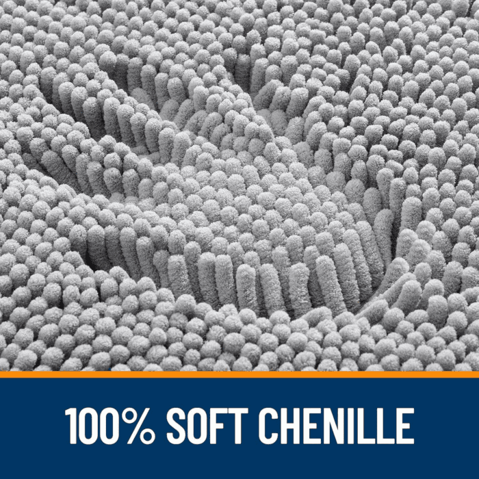 Bathroom Rugs 30X20, Extra Soft Absorbent Chenille Bath Rugs, Rubber Backing Quick Dry, Machine Washable Bath Mats for Bathroom Floor, Tub and Shower, Home Decor Accessories, Grey - Image 3