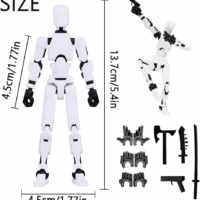 Titan13 Action Figure, Dummy Robot 13 Action Figure, 3D Printed Multi-Jointed Movable  Creative Gifts for Kids Adults with 3 Hand-Shapes, 4 Weapons(5Pcs) - Image 4