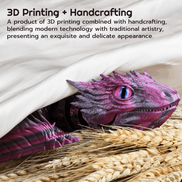 Feathered Wyvern Dragon, 3D Printed Dragon, Articulated Dragon, Fidget Dragon, 3D Printed Toys, Desktop Pet (Infernostride) - Image 4