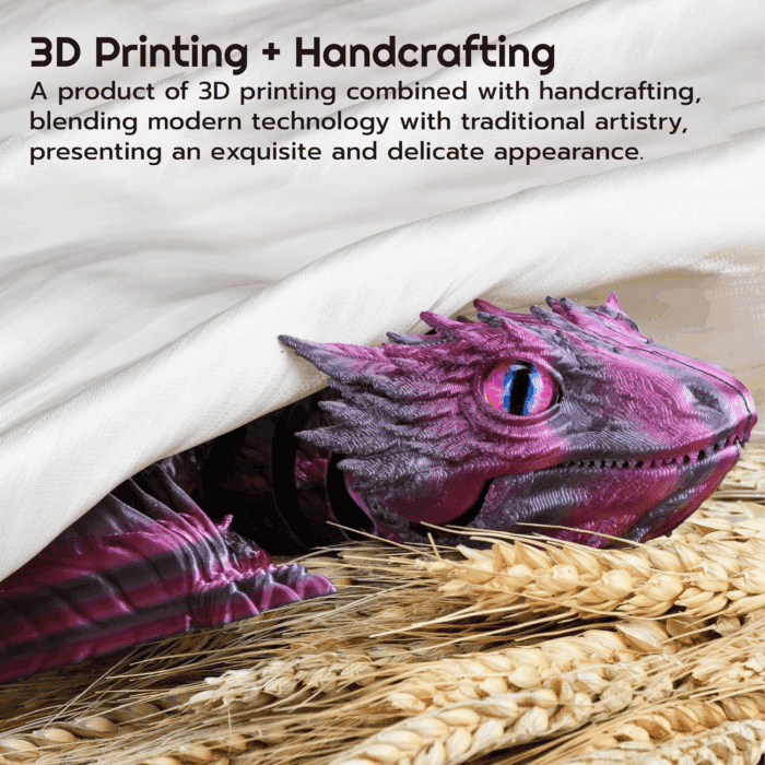 Feathered Wyvern Dragon, 3D Printed Dragon, Articulated Dragon, Fidget Dragon, 3D Printed Toys, Desktop Pet (Infernostride) - Image 4