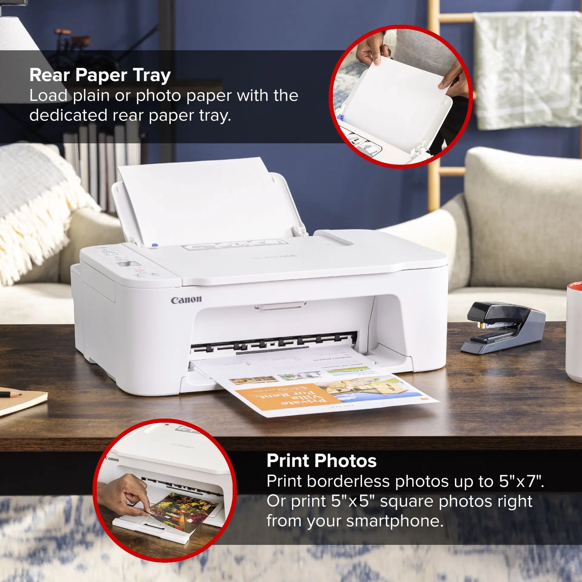 PIXMA TS3722 Wireless All-In-One Home Printer with Scanner and Copier, with PG-275 and CL-276 Inks - Image 4