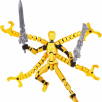 T13 Action Figure Assembly Completed, Upgraded 3D Printed T13 Action Figure, the Dummy 13 Is Very Suitable for Office Desks and Birthday Cake Decorations (Yellow) - Image 6