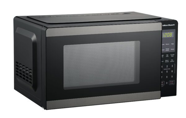 0.9 Cu Ft Countertop Microwave Oven, 900 Watts, Black Stainless Steel, New - Image 3