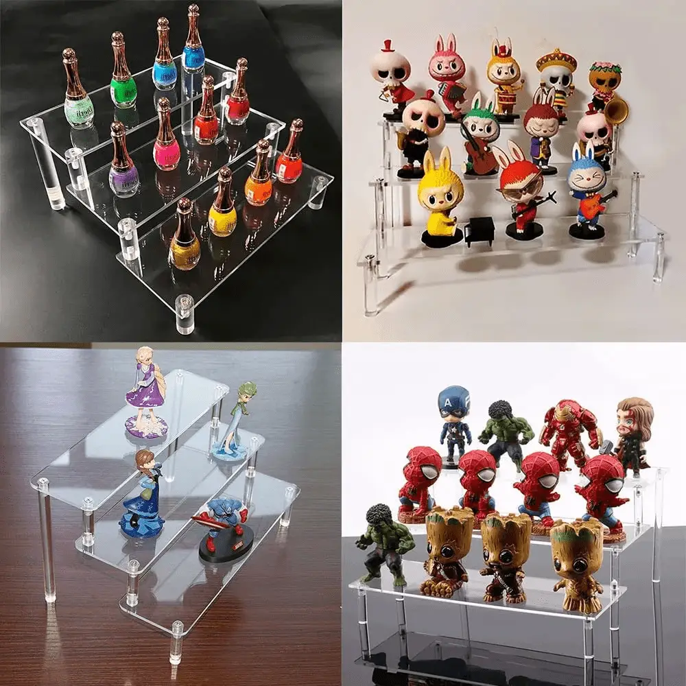 3-Level Display Stand for Toys & Fragrances Transparent Acrylic Cologne Organizer - Image 8