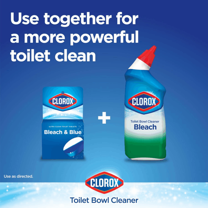 Ultra Clean Toilet Tablets Bleach & Blue, Rain Clean, 4 Ct (Package May Vary) - Image 7