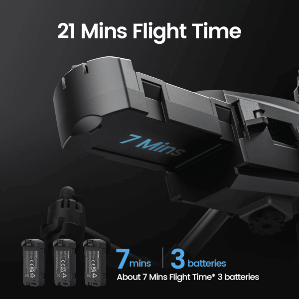 WF10 Mini Drone with Camera for Kids 1080P, Remote Control Quadcopter with 3 Batteries, Black - Image 9