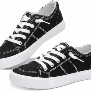 Women'S Play Fashion Sneaker White Color Washed and Leopard Canvas Slip on Shoes