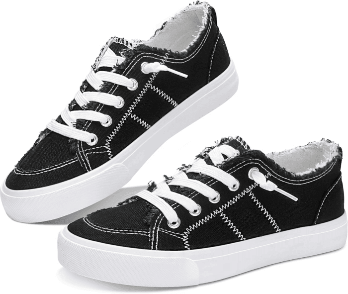 Women'S Play Fashion Sneaker White Color Washed and Leopard Canvas Slip on Shoes