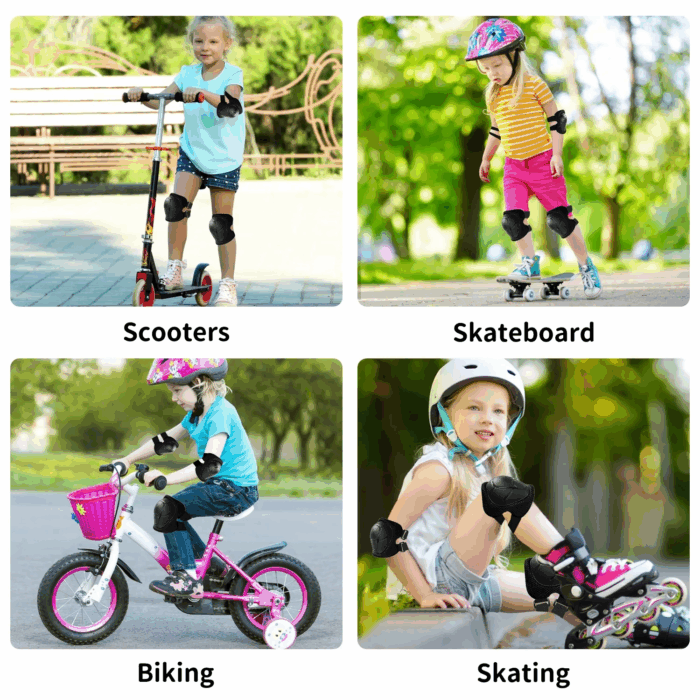Kids Protective Gear Set - Knee Pads, Elbow Pads, and Wrist Guards for Skating, Cycling, Rollerblading, Scooter - Toddler to Teen Size (3-10 Years) - Image 9