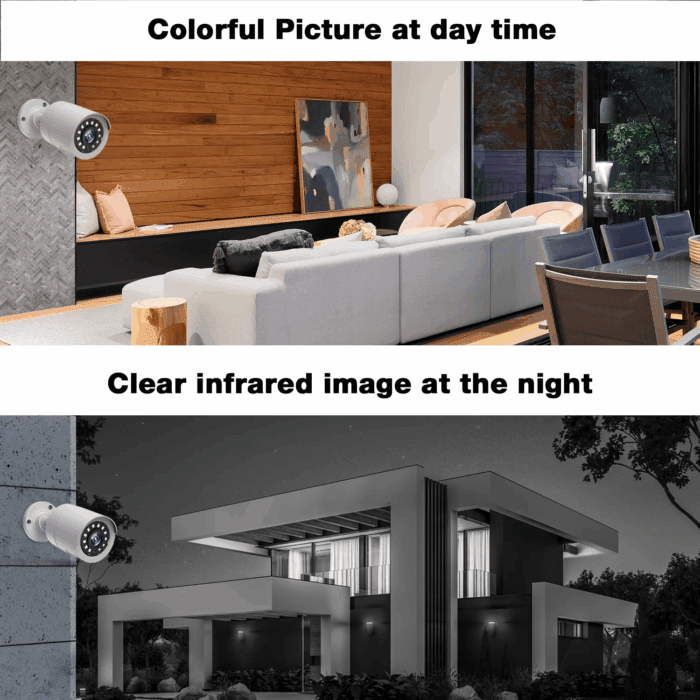 SC35 8CH Wired Security Camera System Outdoor with 3TB Hard Drive 8Pcs 1080P Bullet Surveillance Cameras HDMI Connector - Image 4