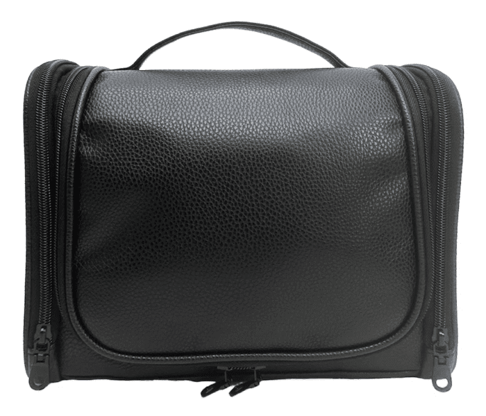 Red Stone Beauty, 2 Piece Toiletry Bag, Unisex Travel Bag or Dopp Kit, Hanging Organizer, Black