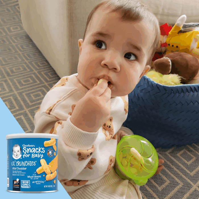 Snacks for Baby Value Pack, Lil Crunchies, Mild Cheddar & Veggie Dip, 1.48 Ounce (Pack of 8) - Image 7