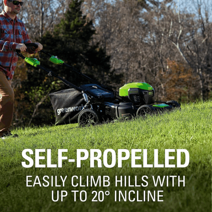 40V 21" Self-Propelled Lawn Mower,Axial Leaf Blower(500 CFM / 120 MPH),13" String Trimmer with 2 Batteries(5Ah+2Ah) & Chargers - Image 4