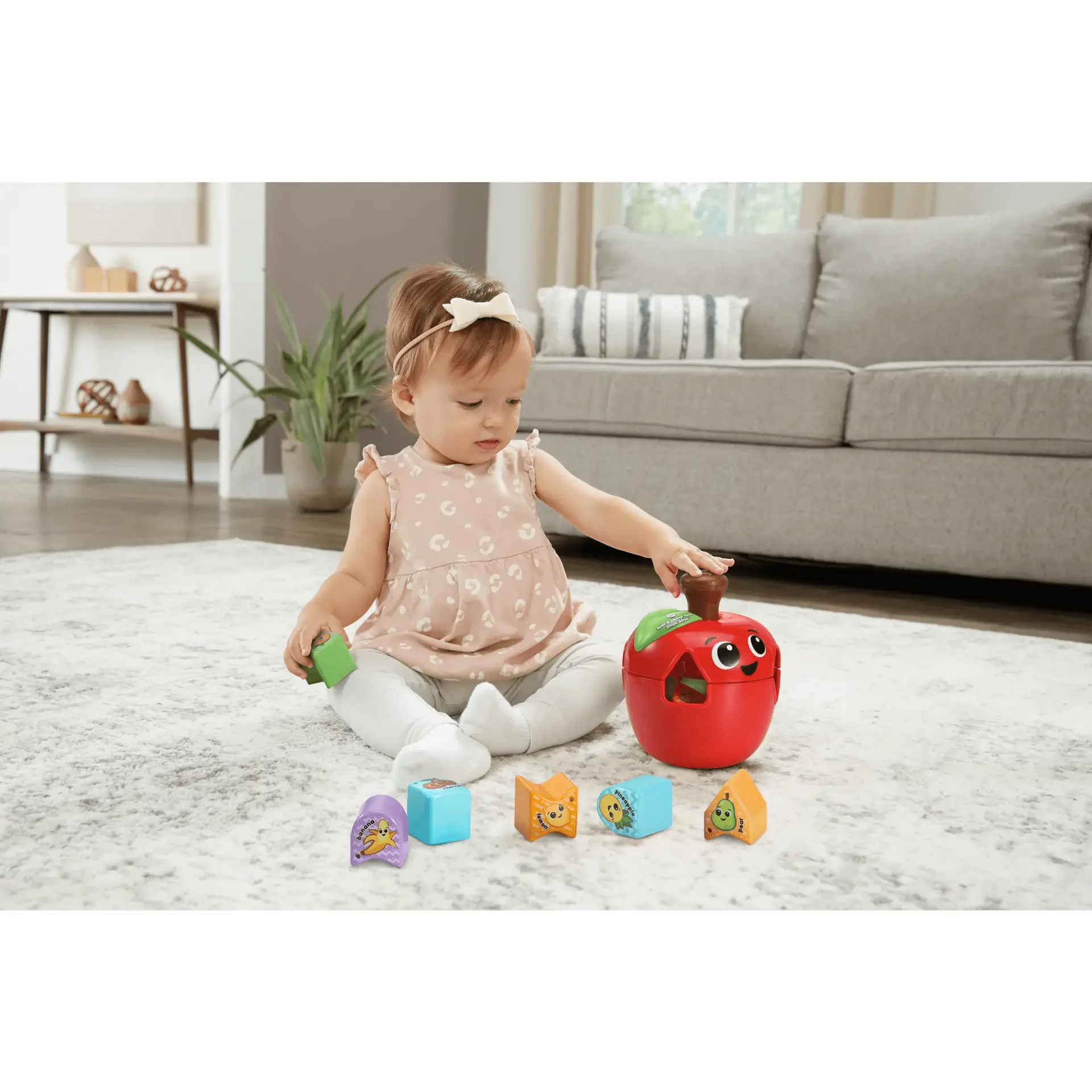Spin & Change Apple Shape Sorter with Accessories, Baby and Toddler Toys - Image 5