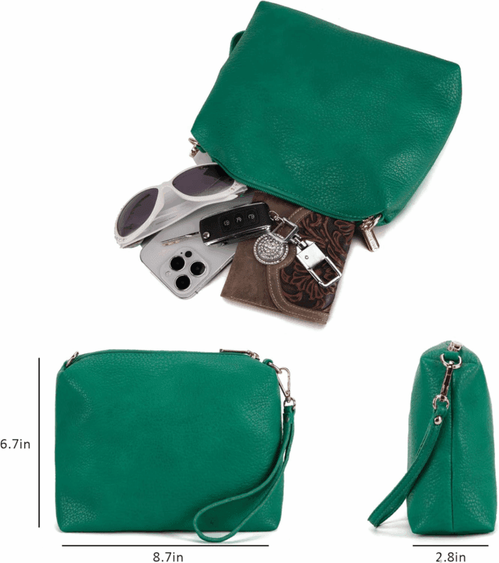 Hobo Bags Purse for Women Ultra Soft Foldable Shoulder Slouchy Handbags with Cosmetic Bag - Image 6