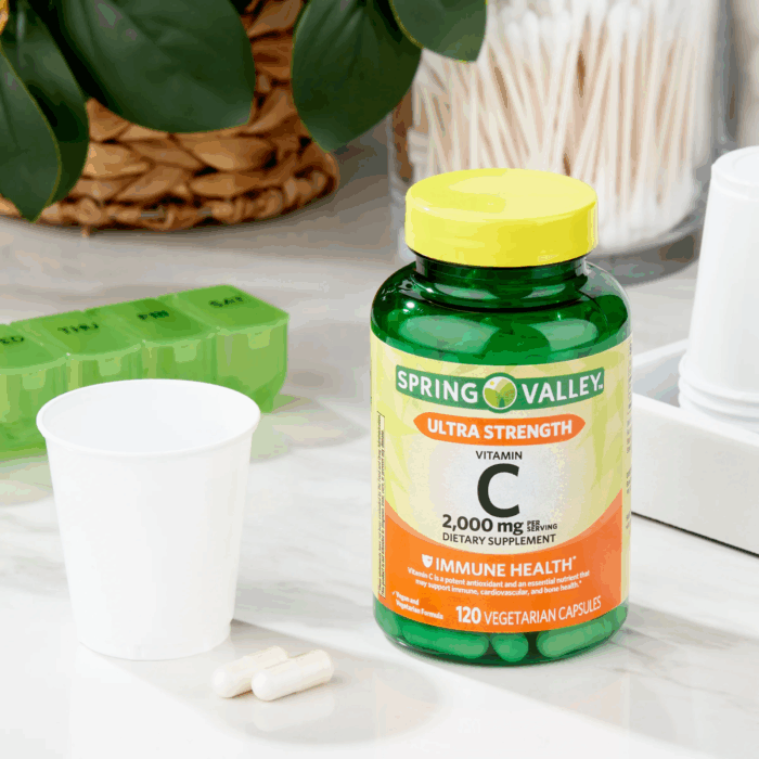 Ultra Strength Vitamin C Capsules Dietary Supplement, 2,000 Mg, 120 Count - Image 4