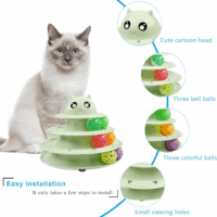 Cat Toy Roller 3-Level Turntable Cat Toy Balls with Six Colorful Balls Interactive Kitten Fun Mental Physical Exercise Puzzle Toys - Image 4