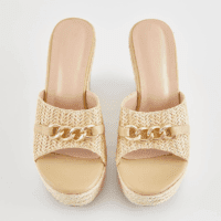 Women'S Wedge Sandals Platform Espadrille Heel Chain Slip on Casual Summer Slides - Image 4
