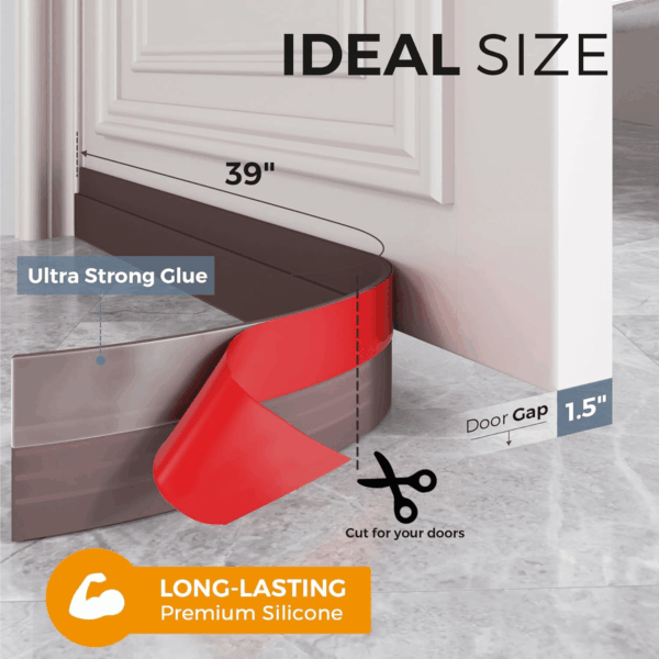 2 Pack Door Draft Stopper, under Door Draft Blocker, Soundproof Door Sweep Weather Stripping for Doors, 39" L X 2" W Brown, Home Improvement for New Home - Image 4