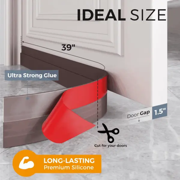 2 Pack Door Draft Stopper, under Door Draft Blocker, Soundproof Door Sweep Weather Stripping for Doors, 39" L X 2" W Brown, Home Improvement for New Home - Image 4